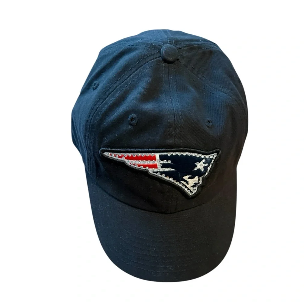 NWT 47 Brand New England Patriots Rhinestone Embroidered Logo Blue OS